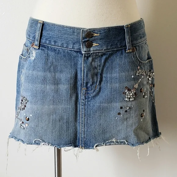 Abercrombie & Fitch Embellished Denim Skirt - Picture 1 of 5